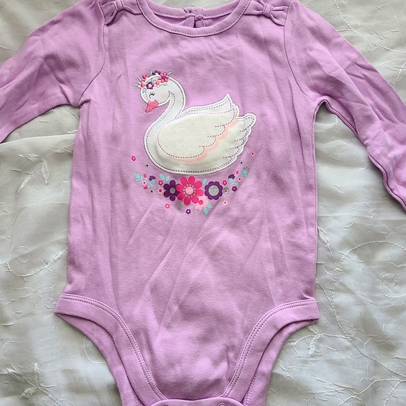 Garanimals Pink/Lilac Bodysuit with Swan Design 18M - Picture 1 of 4